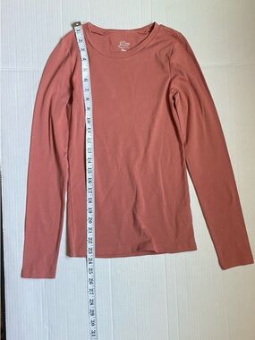 J. Crew Perfect Fit Long Sleeve Crewneck Tee - Rosewood/Pink